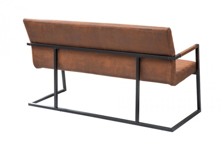 Industriele sledebank LOFT 160cm vintage bruin met armleuningen - Img 8