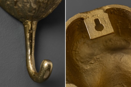 Kapstok Apen set van 3 Haken 25 cm goud - Img 6