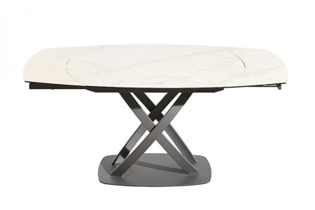 Keramiek eettafel uitschuifbaar 130-190cm wit marmer - Img 7