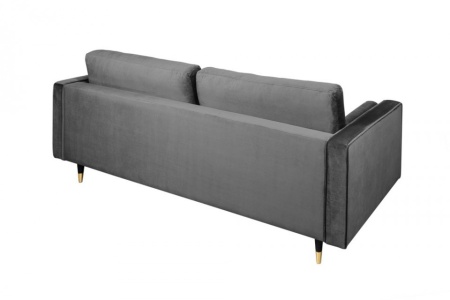 Luxe design 3-zitsbank 225 cm zitcomfort pocketvering fluweel stof grijs - Img 8