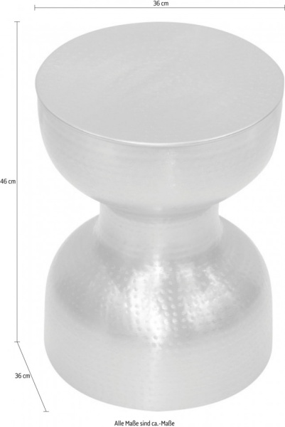 Marrakech Bijzettafel zilver in de vorm van zandloper H46cm - Img 3