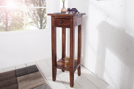 Massief bijzettafeltje 75 cm mahonie shabby chic telefoontafeltje - Img 2