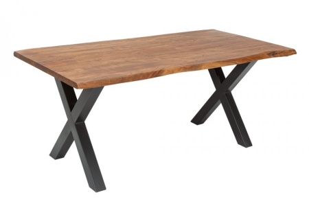 Massief boomstam eettafel MAMMUT NATURE 160 cm acacia 3,5 cm dik blad - Img 8