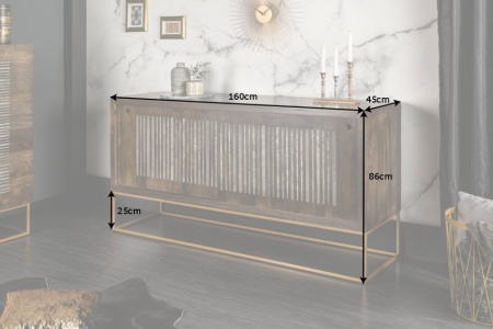 Massief dressoir ON 160cm mangohout met agaatsteen afwerking - Img 7