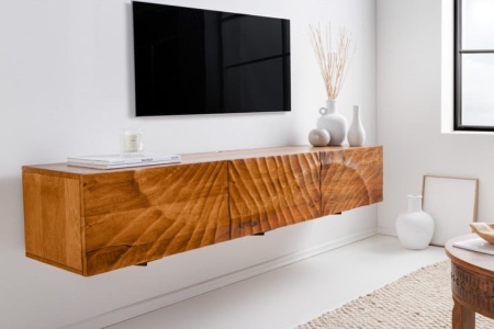 Massief houten tv-meubel SCORPION 160cm bruine mango lowboard wandkast - Img 3
