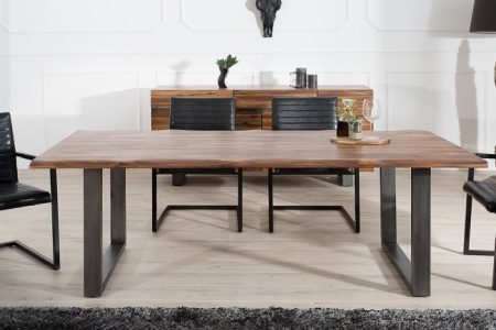 Massieve Acacia eiken-houten tafel Genesis 160cm Industrial look - Img 4