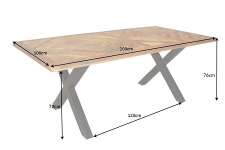 Massieve eettafel INFINITY HOME 200 cm naturel mangohout industrieel design - Img 2