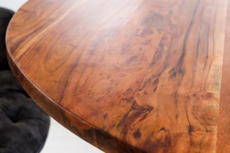 Massieve eettafel IRON CRAFT 120cm rond naturel acaciahout - Img 5