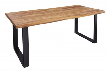 Massieve eettafel IRON CRAFT 180cm Sheesham-steenafwerking Industrieel ontwerp - Img 7