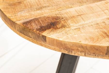 Massieve eettafel IRON CRAFT 80 cm rond natuurlijk mangohout - Img 5