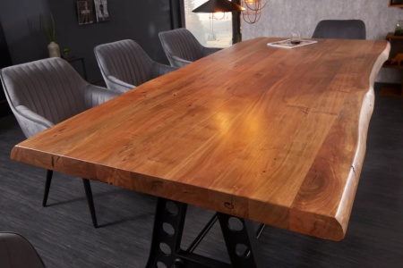 Massieve eettafel MAMMUT INDUSTRIAL 220 cm acacia zwart frame - Img 5