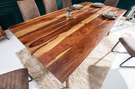 Massieve eettafel MYSTIC LIVING 200cm Sheesham stone finish unieke nerf - Img 3