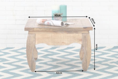 Massieve salontafel OPIUM ANTIQUE 60 cm naturel mangohout - Img 2