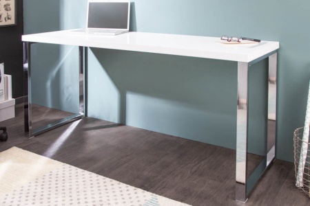 Modern hoogglans wit bureau140 cm witte hoogglans studietafel - Img 4