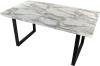 Moderne eettafel 140cm Marmerlook wit - Img 2