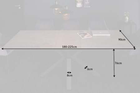 Moderne keramische eettafel ETERNITY 180-225cm betonlook uitschuifbaar - Img 5