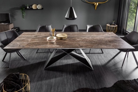 Moderne keramische eettafel PROMETHEUS 180-220-260cm, roest-look uitschuifbaar - Img 4