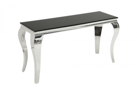 Moderne Sidetable console tafel MODERN BAROK 140 cm zwart roestvrij staal opaal glazen tafelblad - Img 6