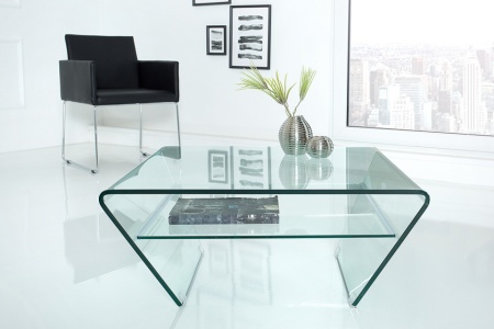Moderne vierkant glazen transparant salontafel FANTOME 70 cm - Img 3