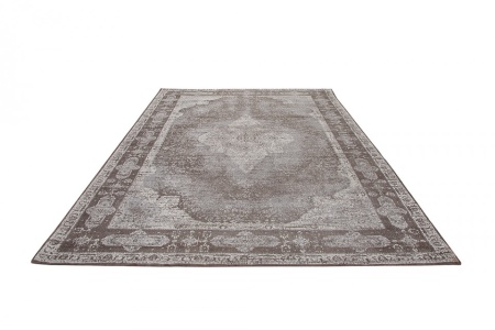 Oosters katoenen vloerkleed 240x160cm lichtgrijs geometrisch patroon - Img 2