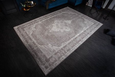 Oosters katoenen vloerkleed 350x240cm antiek grijs geometrisch patroon - Img 4
