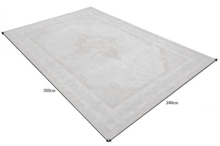 Oosters katoenen vloerkleed PURE 350x240cm antiek grijs geometrisch patroon - Img 2