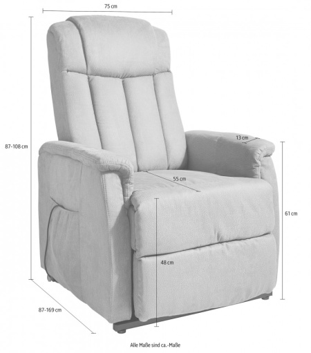 Relaxfauteuil met elektrisch opstahulp Inclusief relaxfunctie met afstandsbediening Kleur bruin - Img 6