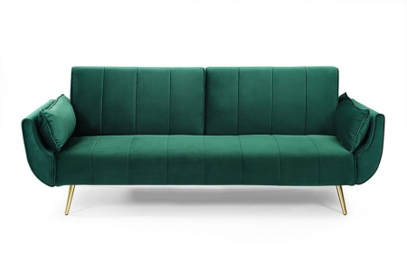Retro slaapbank 220cm smaragdgroene fluweel stof - Img 6