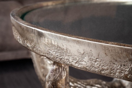 Salontafel Brons Stierenkoppen met Ronde glazen blad 56 cm - Img 5