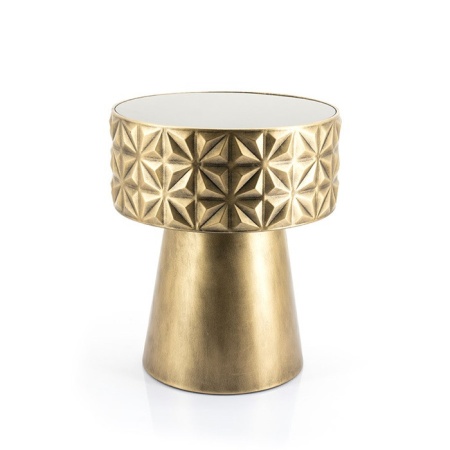 salontafel rond goud metaal - Img 2