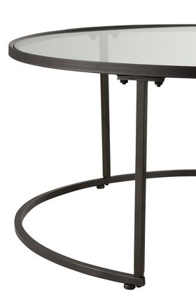 Salontafels Rond Metaal Zwart Set Van 2 - Img 4