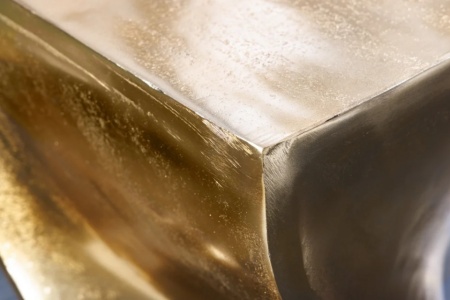 Sculpturale bijzettafel TWIST 30cm goud aluminium handgemaakte kruk nachtkastje - Img 5