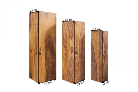 Set van 3 pilaren in drie verschillende maten MAKASSAR 80cm - Img 3