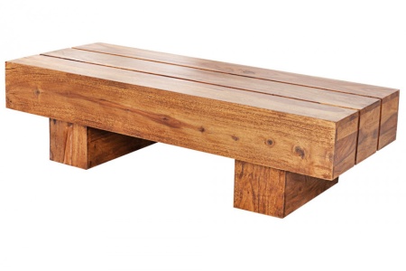 Solide design salontafel BOLT 100 cm Sheesham steen afwerking - Img 8