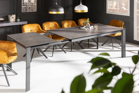 Uitschuifbare eettafel X7 180-240cm antraciet keramisch blad modern design - Img 4