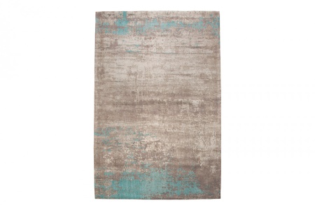 Vintage katoenen vloerkleed 240x160cm blauw grijs verwassen gebruikte look - Img 4