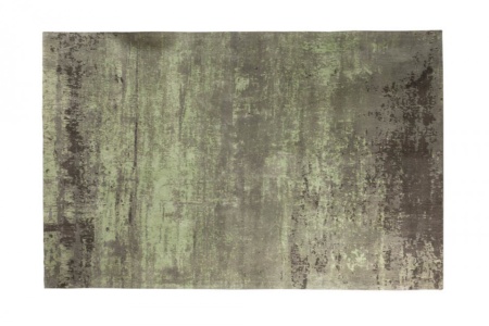 Vintage vloerkleed 240x160cm groen verwassen gebruikte look - Img 7
