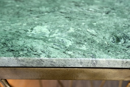 Abstracte bijzettafel DIAMOND 50cm groen marmer messing metaal - Img 7