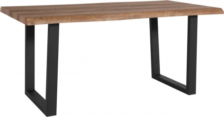 Boomstam Acacia Look eettafel 180cm met zwarte metalen onderstel - Img 2