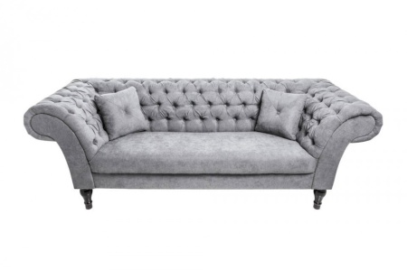Chesterfield 3-zitsbank PARIS 225 cm grijs met 2 springkussens - Img 6