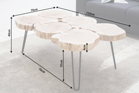 Design salontafel GOA 110cm acacia boomstam plakjes 4 cm tafelblad - Img 5