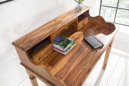 Elegant secretaresse HEMINGWAY L 115 cm Bureau Sheesham massief hout - Img 2