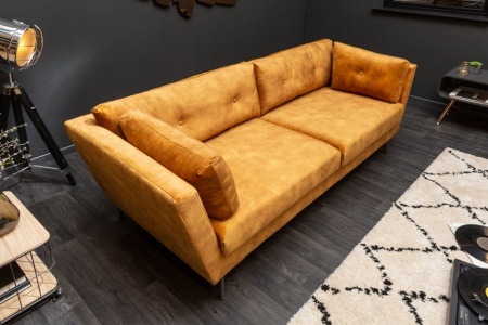 Elegante 3-zits bank MARVELOUS 220 cm antiek roestbruin fluweel 3-zits bank inclusief kussens - Img 4