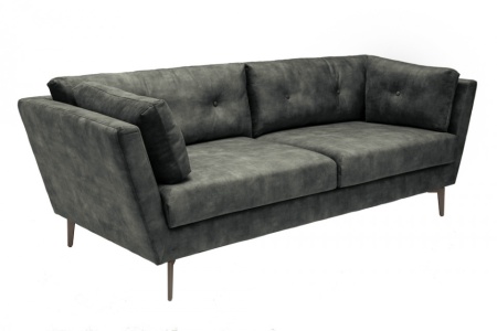 Elegante 3-zits bank MARVELOUS 220 cm donkergroen fluweel 3-zits bank inclusief kussens - Img 5