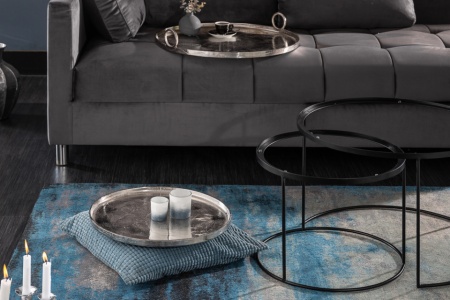 Elegante set van 2 salontafels ELEMENTS 62 cm zilver met afneembaar tafelblad - Img 4