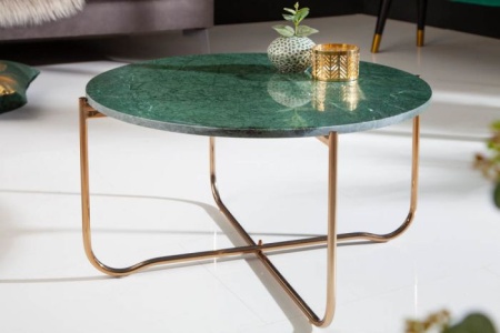 Exclusieve salontafel NOBLE 62 cm groen echt marmer hoogwaardige afwerking - Img 2