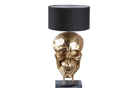 Extravagante tafellamp SKULL 76 cm zwart gouden schedel tafellamp - Img 3