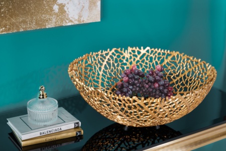 Filigraan design kom ABSTRACT BLAD 45cm goud handgemaakt - Img 3