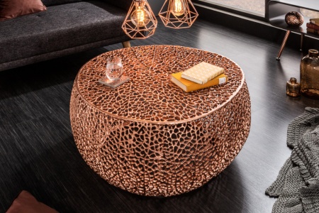 Filigrain design salontafel LEAF 80cm koper handwerk - Img 3