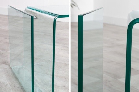 Glazen Bijzettafel transparant 50 cm met opbergvak voor tijdschriften - Img 6